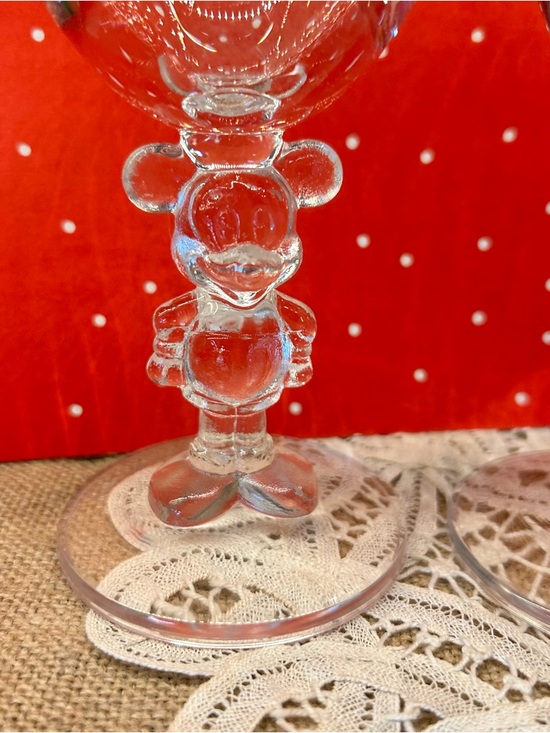 VTG Disney Mickey & Minnie 3D Figure Stem Wine Glass Set w/ Box Disney Wedding - Picture 5 of 16